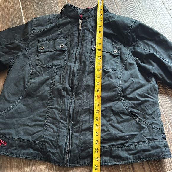 Harley Davidson black zip up jacket with removable hooded vest size 1w - Picture 8 of 12